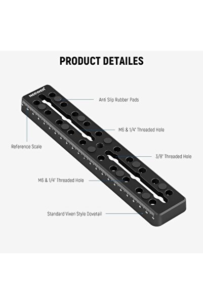 NEEWER 9"/230mm Rail Bar Vixen Style Dovetail Plate