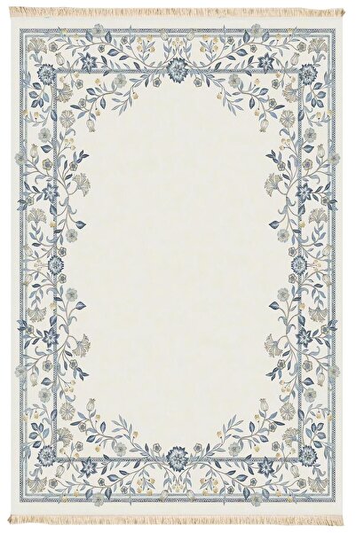 Markaev Mavi Bahçe Halı Dokuma Taban Halı 339 YNG