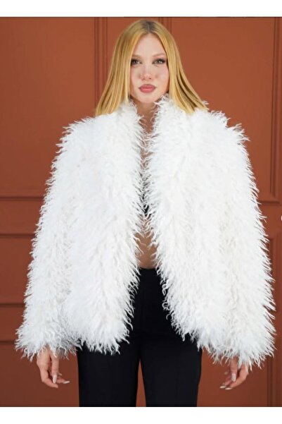 VESS MODA Дамско палто от къдрава кожа