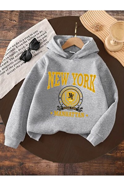 oneagılyazı Iarna cu glugă Swea tricou , Copii New York Manhattan cu imprimeu