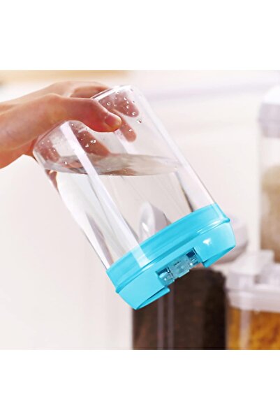 Flippy Food Storage Container 0.8L, Blue Lid, PP+PET, Airtight, 10x10x15.5 cm, Transparent
