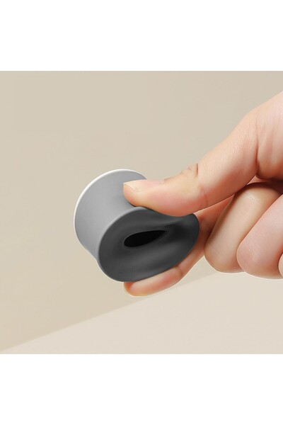 Flippy Silicone Door Stopper, Magician Model, Wall-Mounted, Anti-Collision, 4 x 8.5 cm, Gray