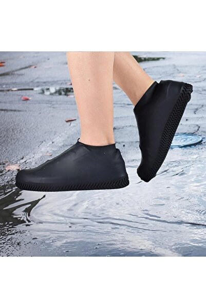 Flippy Shoe Cover, Waterproof Anti-Slip Latex, Size M (34-40), Black