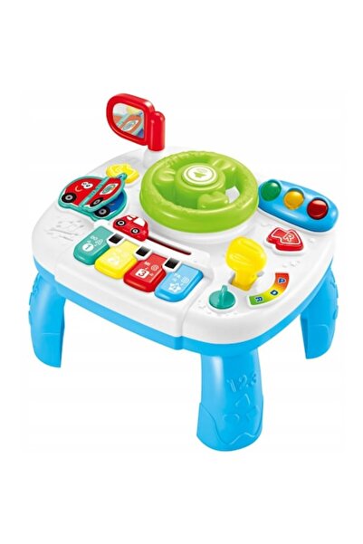 SOLTOY Masuta interactiva de activitati 2 in 1 SOLTOY® Racer cu simulator de condus cu Volan si altele