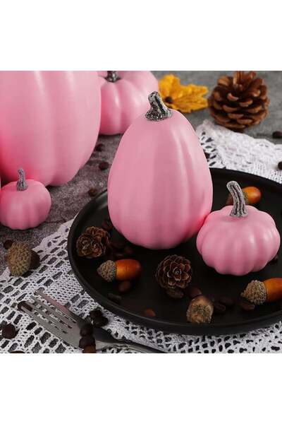 OEM Set of 16 pumpkin decorations, foam, pink