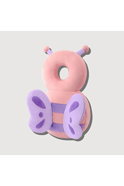 Flippy Backpack-Type Head Protection Pillow, Flippy, Butterfly-Shaped Plush Headrest for Babies, 33x6x19 cm