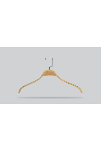 NYN Nickel Lama Hooks Natural Color Stylish Wooden Hanger 24 Pieces (for Shirt, Bluse, T-Shirt)