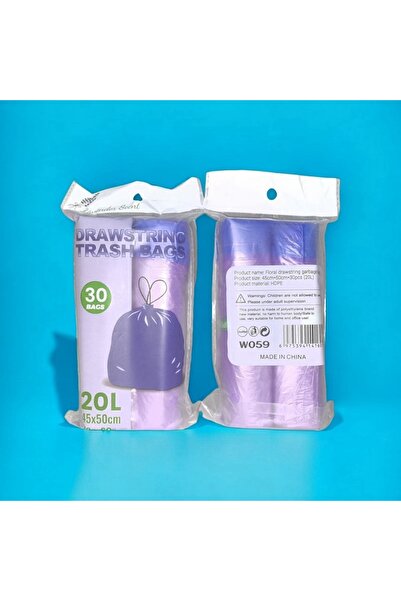 Choice3 أكياس قمامة معطرة برباط برائحة اللافندر بحجم 45×50 سم تقريبًا، لفافتان، مقاس 45×50 سم - سميكة وكبيرة الحجم