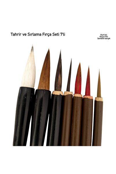 Sanathobi Çini tahrir, seramik sırlama fırça seti, seramik boyama, çini, vazo, resim, brush-Set 7 Parça