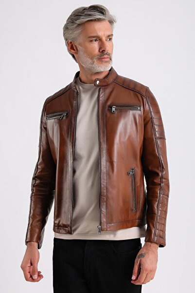 MQ Leather معطف جلد ماروكين جورج الرياضي للرجال