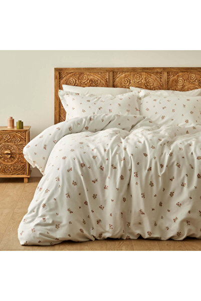 Bella Maison 100% Cotton Satin Claire Double Duvet Cover Set White (200X220 cm)