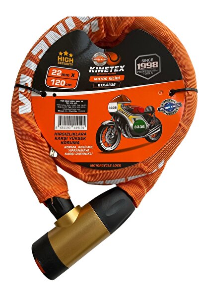 MUBX Motorsiklet Kiliti Güçlendirilmiş Kesilmez Çelik Halat Motor Kilidi 22mm 1,2Metre Motor Zinciri