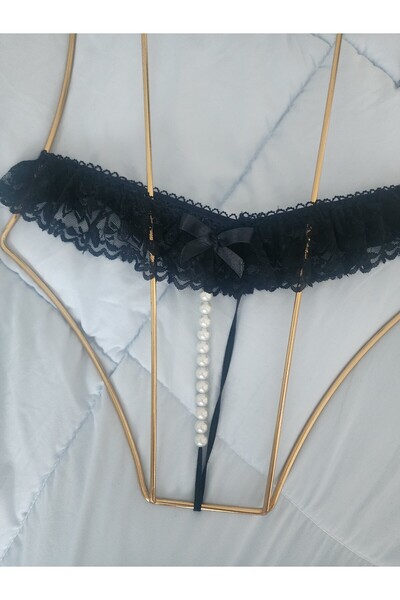 G&H UNDERWEAR String Thong Panties with Pearls (Large Size)