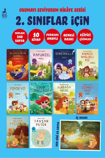 Ren Kitap OKUMAYI SEVİYORUM HİKÂYE SERİSİ 2. SINIFLAR İÇİN (10 Kitap)