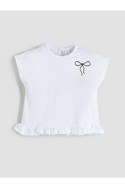 LC Waikiki New Season Crew Neck Bow Printed Baby Girl Blouse