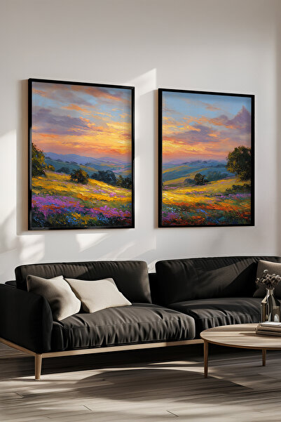 STARYUNA Set de pictură cu efect de pictură în ulei cu peisaj la apus de soar...