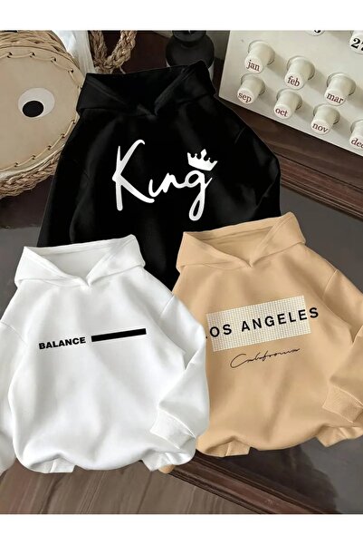 MORNİNG KİDS سويت شيرت مطبوع عليه Balance-King-LosAngeles للأولاد مكون من 3 ق...