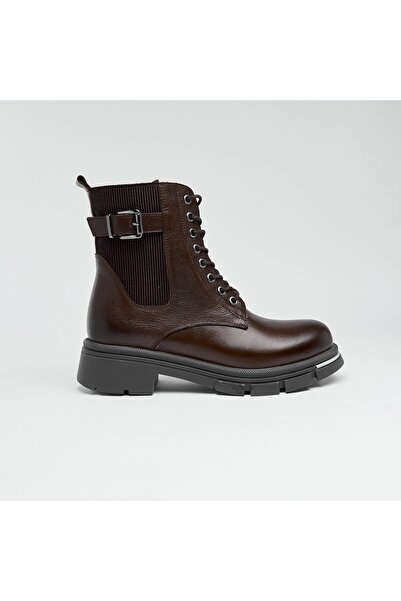 derinet Hakiki Deri Fermuarlı Kadın Bot