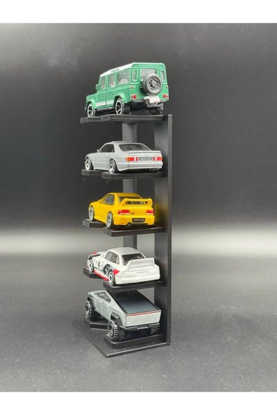 3D Atelier 1:64 Scale Vehicle Display Stand - 5 Vehicles - Black