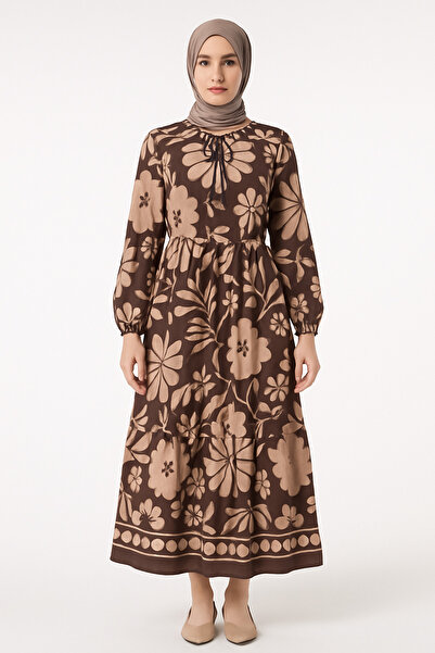 asalya Women's Patterned Oversize Hijab Dress