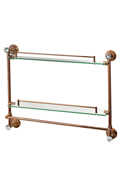 Trendy's Etajera baie dubla, rose-gold montare pe perete