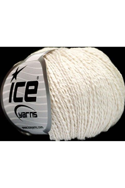 Ice yarns 4x50 جرام. حرير قطني، قطن أبيض فاتح فاخر، حرير، خيوط صيفية، قطن