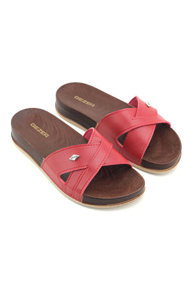 GEZER Kadın Yazlık Suni Deri Rahat Taban Günlük Terlik