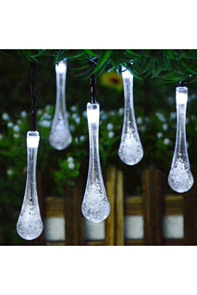 Flippy Christmas Light Installation, Drop Type, 20 LEDs, 5 meters, Cold White, Solar Energy, Light Sensor,