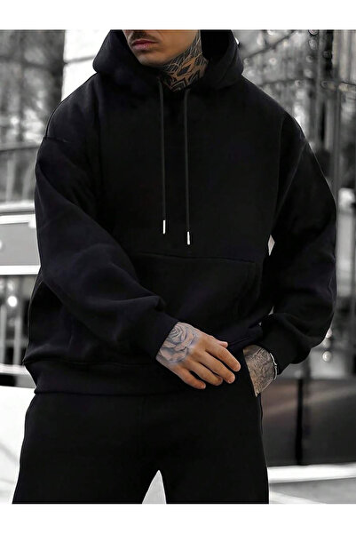 MODAVİBE Hanorac unisex cu glugă și buzunar tip cangur, țesătură din bumbac ș...