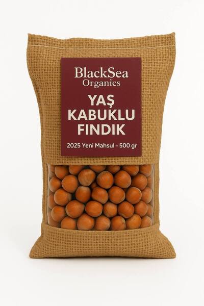 BlackSeaOrganics 2025 Yeni Mahsul Kabuklu Fındık 500 Gr