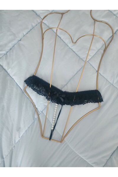 G&H UNDERWEAR String Thong Panties with Pearls (Large Size)