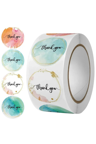 choice2 1pc Thank you Stickers 500pcs/Roll Thank You Stickers 2.5cm Cute Pink...