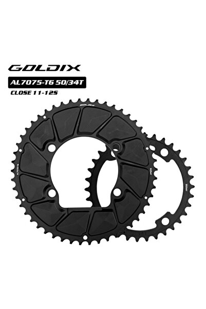 Choice 50-34T-110BCD-4Bolts GOLDIX 110BCD 2X حلقة سلسلة مزدوجة 9-12S حلقة سلس...