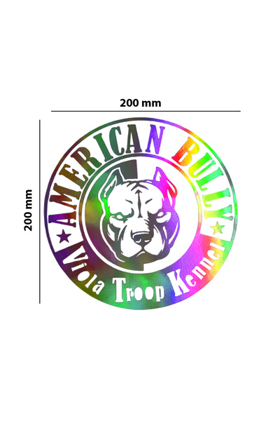 meristeed ملصق هولوجرام متغير اللون من American Bully - للسيارات، الخوذات، ال...