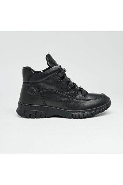 derinet Hakiki Deri Fermuarlı Kadın Bot