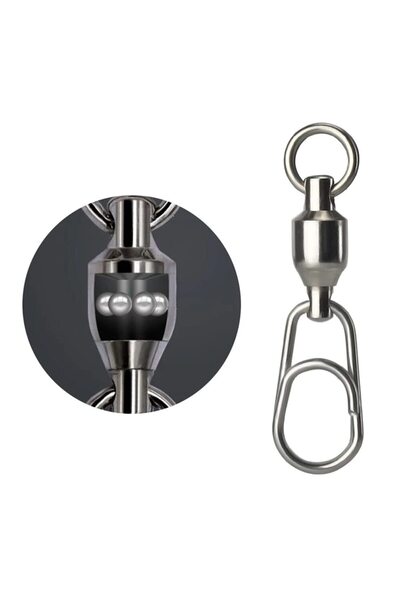 Choice Size 3 10pcs Fishing Bearing Rolling Swivels Stainless Steel Oval Spli...