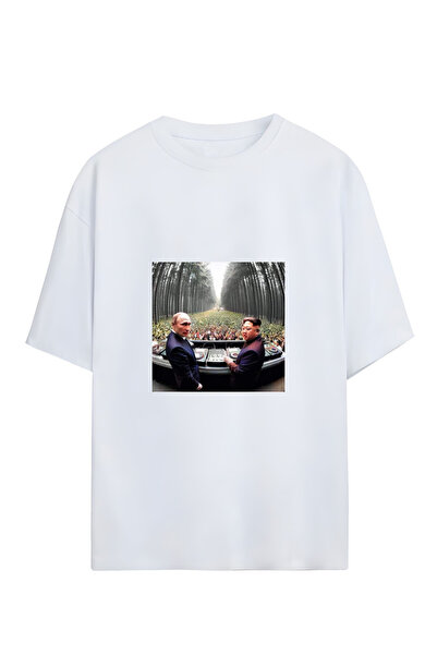 GraffTee تي شيرت KJUVP من القطن مقاس كبير للجنسين