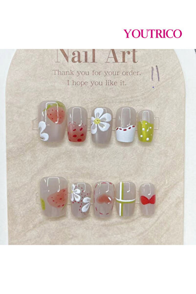 Youtrico 30 قطعة من أظافر الضغط، طلاء، أظافر صناعية على طراز الأميرة، أظافر ص...