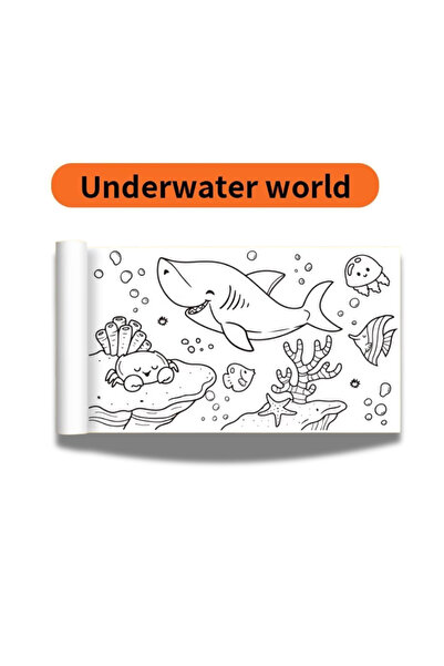 Generic لفافة ورق تلوين DIY لرسومات الجرافيتي للأطفال - عالم ما تحت الماء