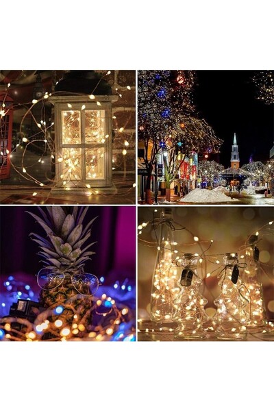 Flippy Christmas Installation, 100 LEDs, 12 meters, Solar Charging, Warm White,