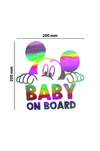 meristeed ملصق هولوجرام متغير اللون من Babbyonboard - للسيارة، الخوذة، الزجاج...