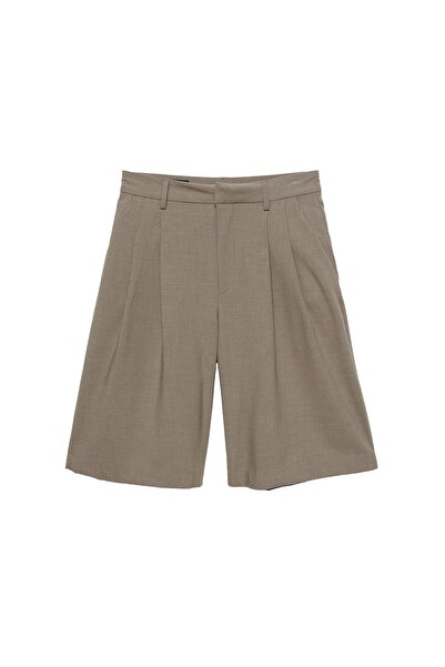 Pull & Bear Pili Detaylı Klasik Bermuda