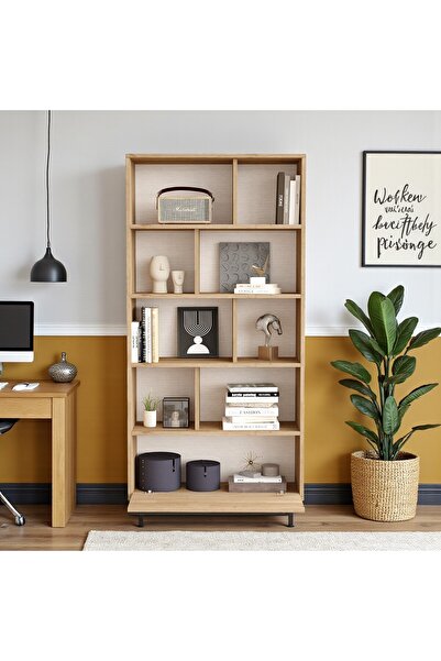 Robin Home Dekoratif Kitaplık Raf Metal Ayaklı 176cm Kapaklı Sepet