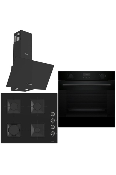 Bosch & Ferre Black City 3 lü Ankastre Set ( HUA717BA0T - SS205 - D086 ) Buhar Destekli Fırın