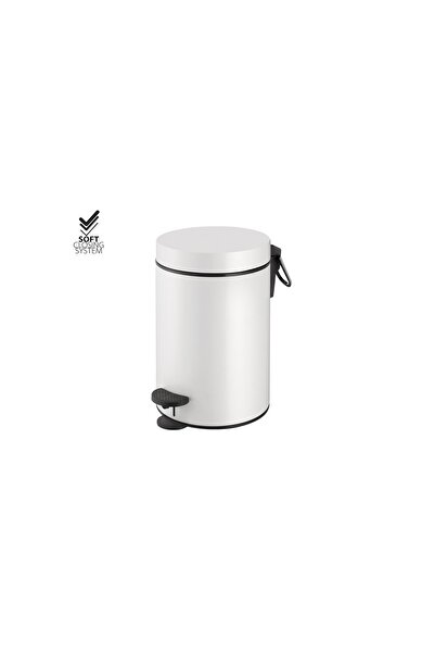 Sanco Trash Can, Pedal Type, Soft, 3Lt - Matte White