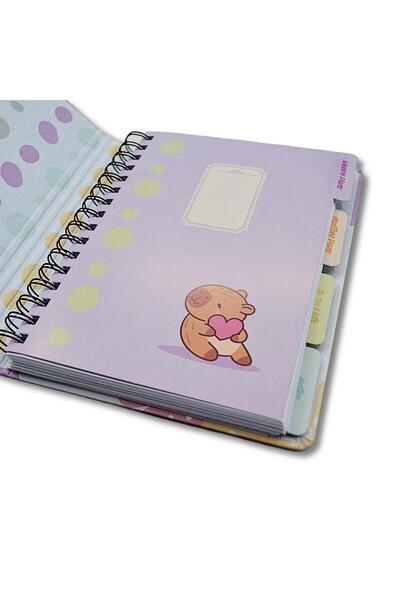 Gıpta Capybara A5 120 Sheets Hardcover Spiral Planner Notebook with Elastic Closure (7827)