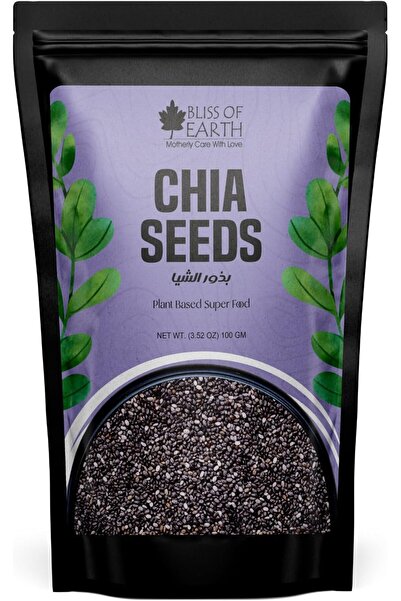 bliss of earth بذور الشيا العضوية 100 جرام، غذاء فائق البروتين لإدارة الوزن، عبوة من قطعة واحدة