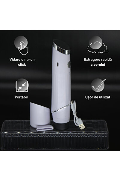 OEM Aparat de etanșat în vid vertical, portabil, reîncărcabil, compact, 5 pungi reutilizabile, încărcare USB-C, alb