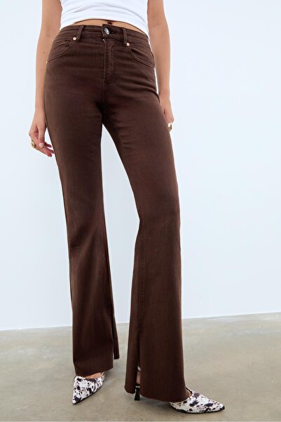 Stradivarius D74 Flare stretch slit trousers