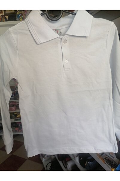 Mimoza beyaz çocuk okul forması uzun kol